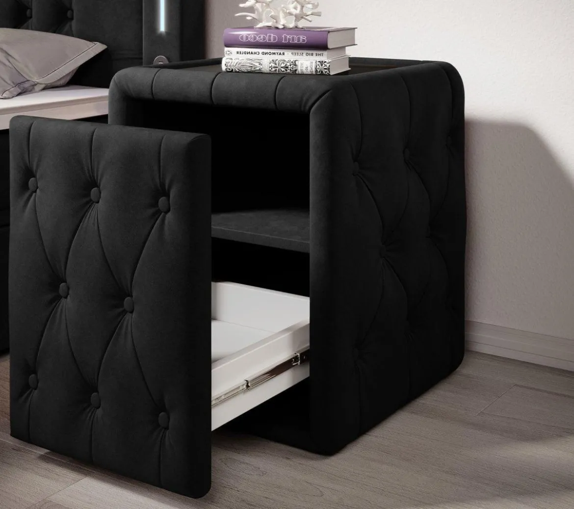 Designer Nachttisch Josy in Samt