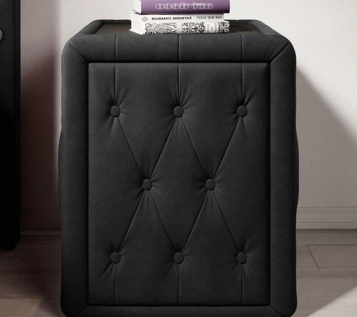 Designer Nachttisch Josy in Samt