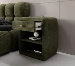 Designer Nachttisch Lilly mit USB Anschluss in Cord