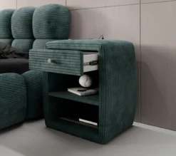 Designer Nachttisch Lilly mit USB Anschluss in Cord