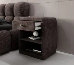 Designer Nachttisch Lilly mit USB Anschluss in Cord