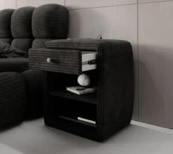 Designer Nachttisch Lilly mit USB Anschluss in Cord
