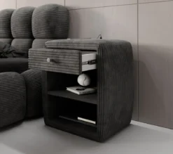 Designer Nachttisch Lilly mit USB Anschluss in Cord