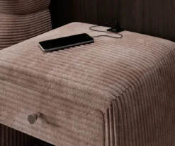 Designer Nachttisch Lilly mit USB Anschluss in Cord