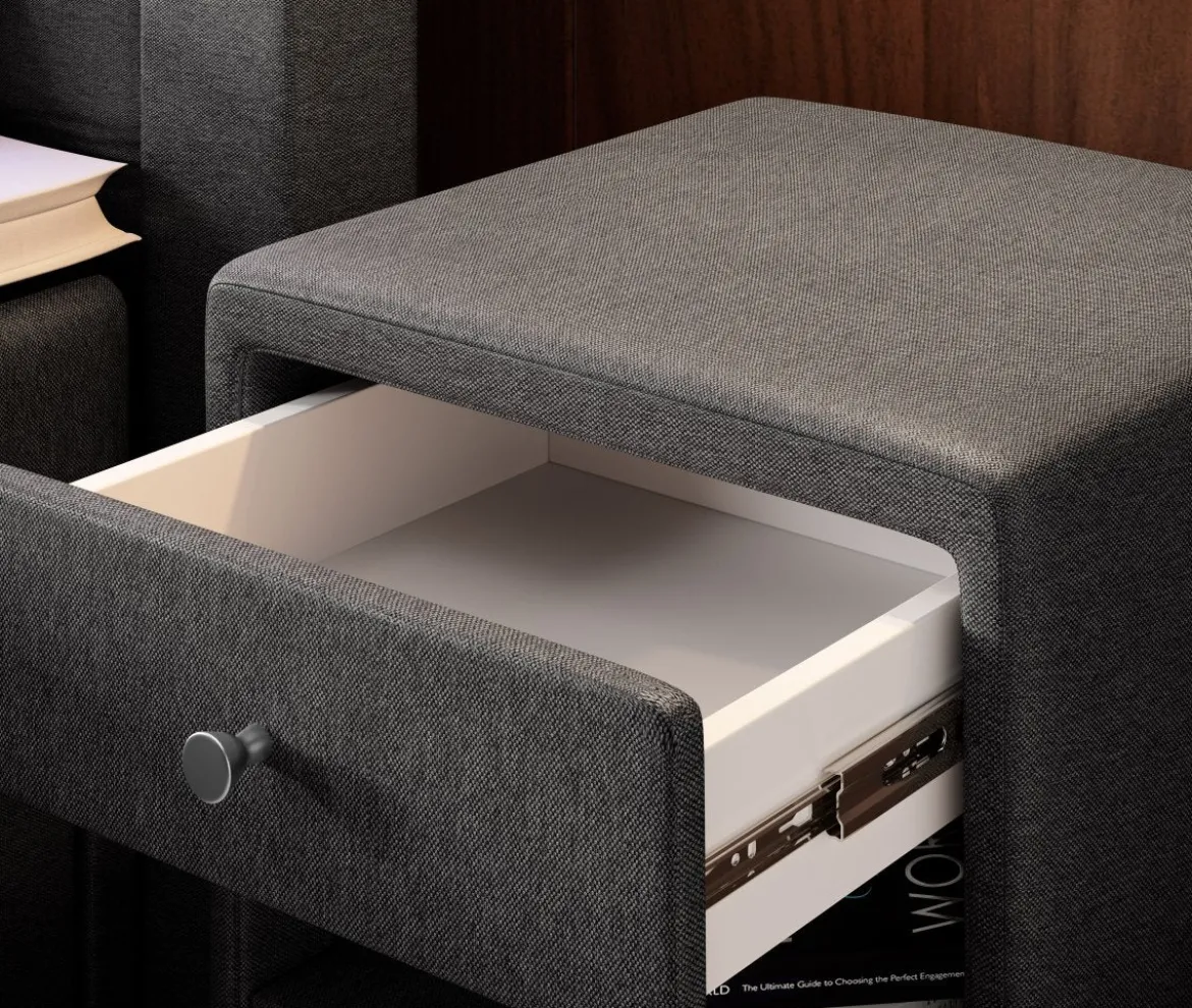 Designer Nachttisch Nira (Stoff)