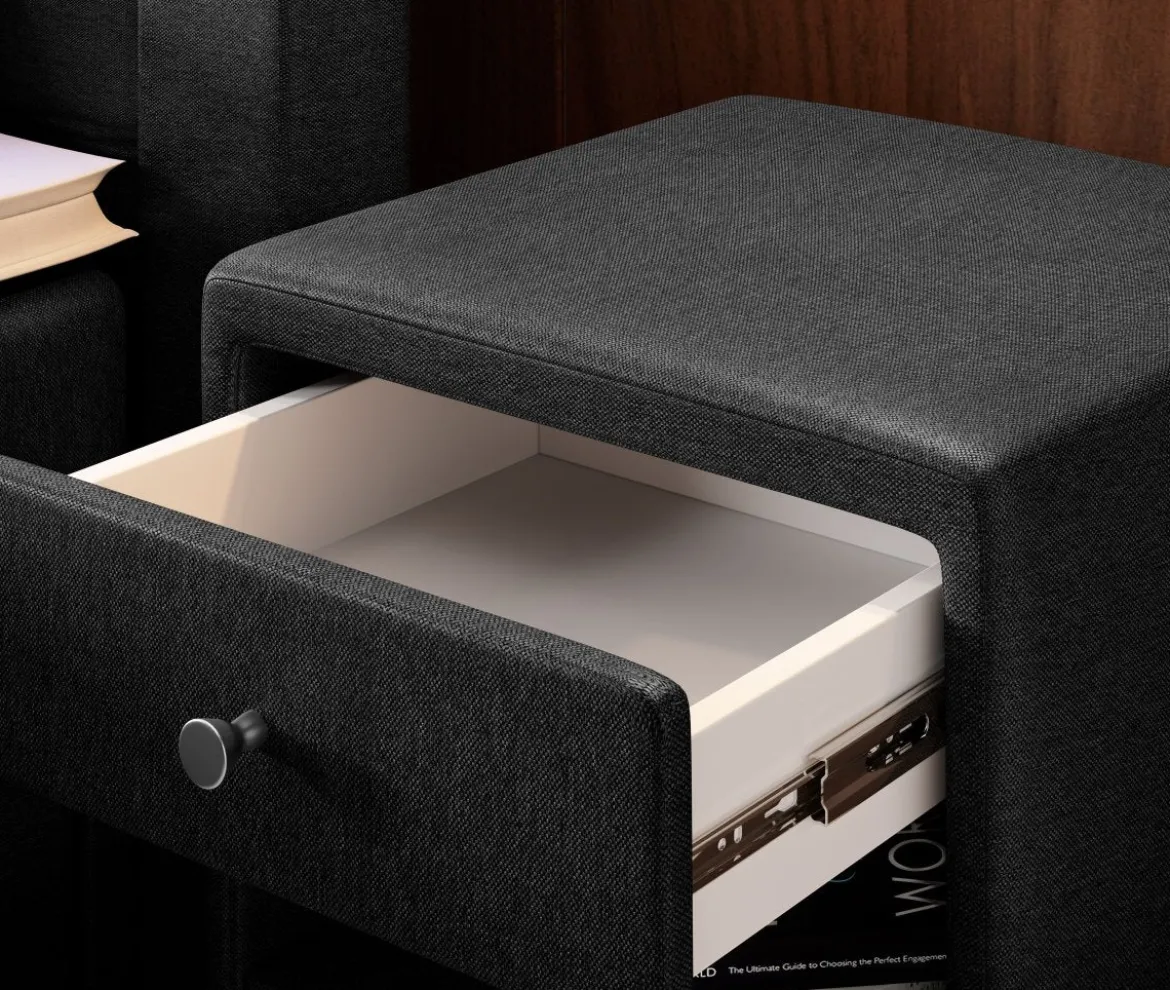 Designer Nachttisch Nira (Stoff)