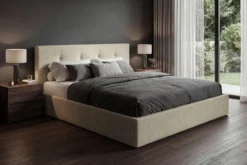 Designer Polsterbett Alva in Samt mit Stauraum