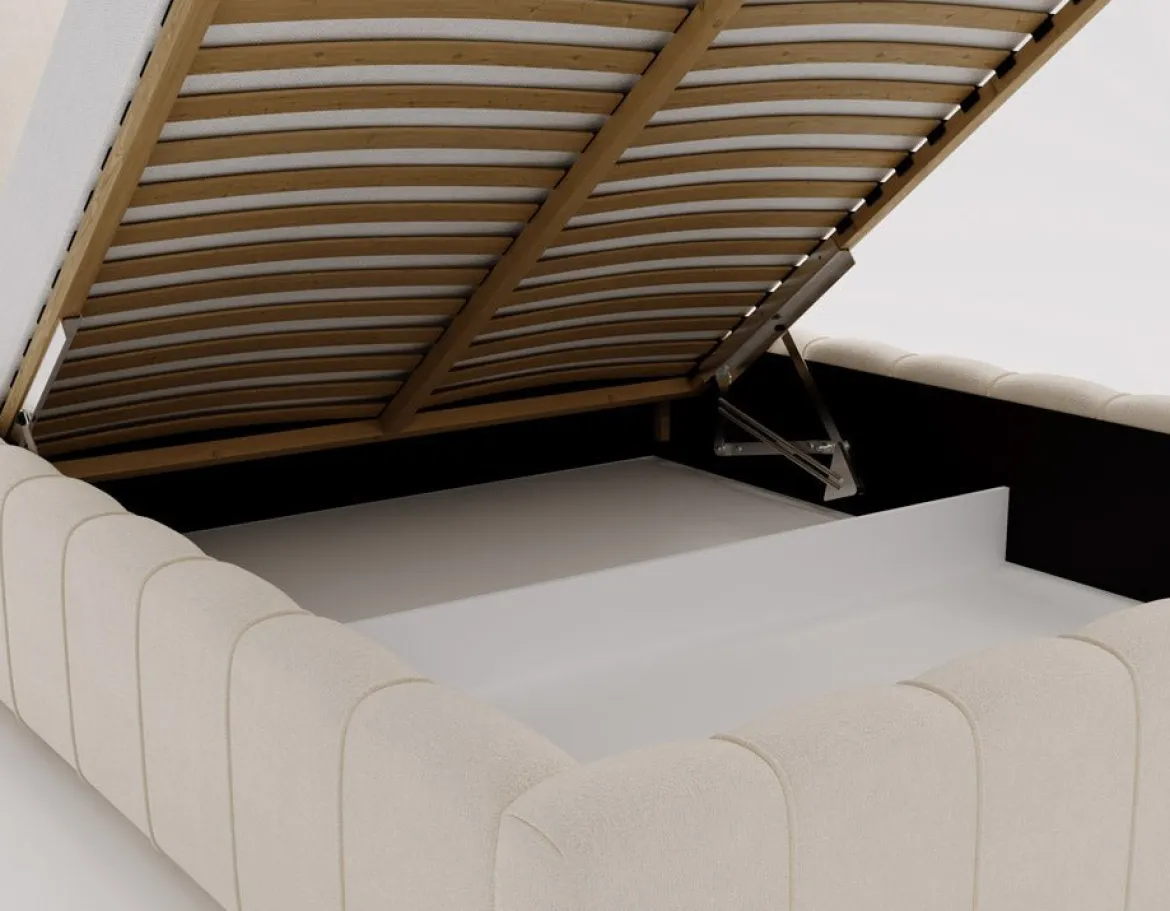 Designer Polsterbett Alvano in Samt mit Stauraum