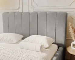 Designer Polsterbett Alvano in Samt mit Stauraum