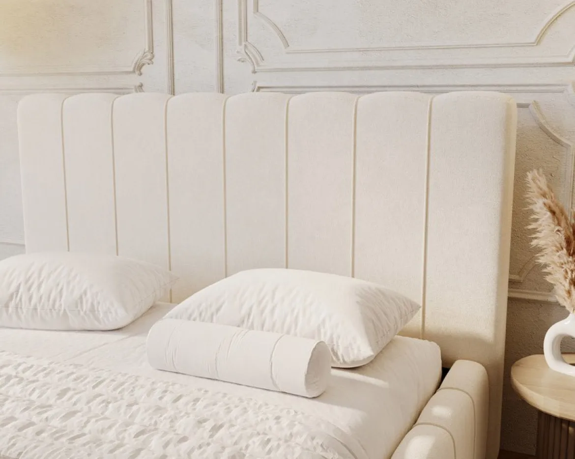 Designer Polsterbett Alvano in Samt mit Stauraum