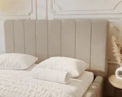 Designer Polsterbett Alvano in Samt mit Stauraum