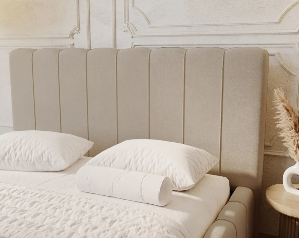 Designer Polsterbett Alvano in Samt mit Stauraum