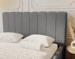 Designer Polsterbett Alvano in Samt mit Stauraum