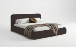 Designer Polsterbett Arosa in Bouclé mit Stauraum