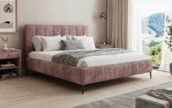 Designer Polsterbett Astrid in Cord mit Stauraum
