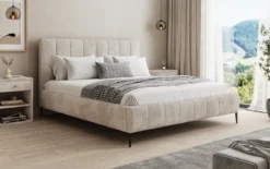 Designer Polsterbett Astrid in Cord mit Stauraum