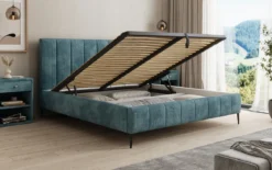Designer Polsterbett Astrid in Cord mit Stauraum