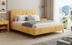 Designer Polsterbett Astrid in Cord mit Stauraum
