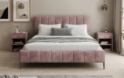 Designer Polsterbett Astrid in Cord mit Stauraum