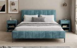 Designer Polsterbett Astrid in Cord mit Stauraum
