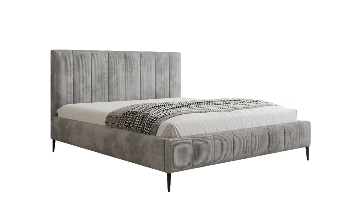 Designer Polsterbett Astrid in Cord mit Stauraum