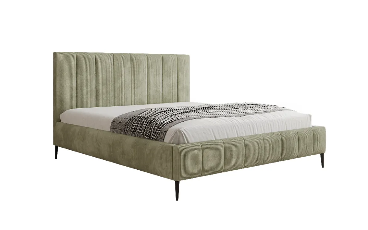 Designer Polsterbett Astrid in Cord mit Stauraum