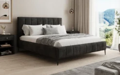 Designer Polsterbett Astrid in Cord mit Stauraum