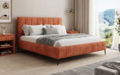 Designer Polsterbett Astrid in Cord mit Stauraum