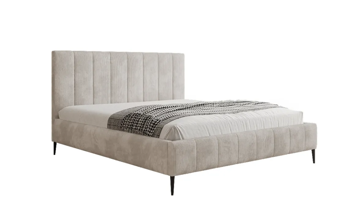 Designer Polsterbett Astrid in Cord mit Stauraum