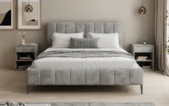 Designer Polsterbett Astrid in Cord mit Stauraum