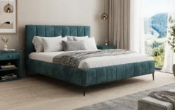 Designer Polsterbett Astrid in Cord mit Stauraum