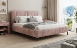 Designer Polsterbett Astrid in Cord mit Stauraum