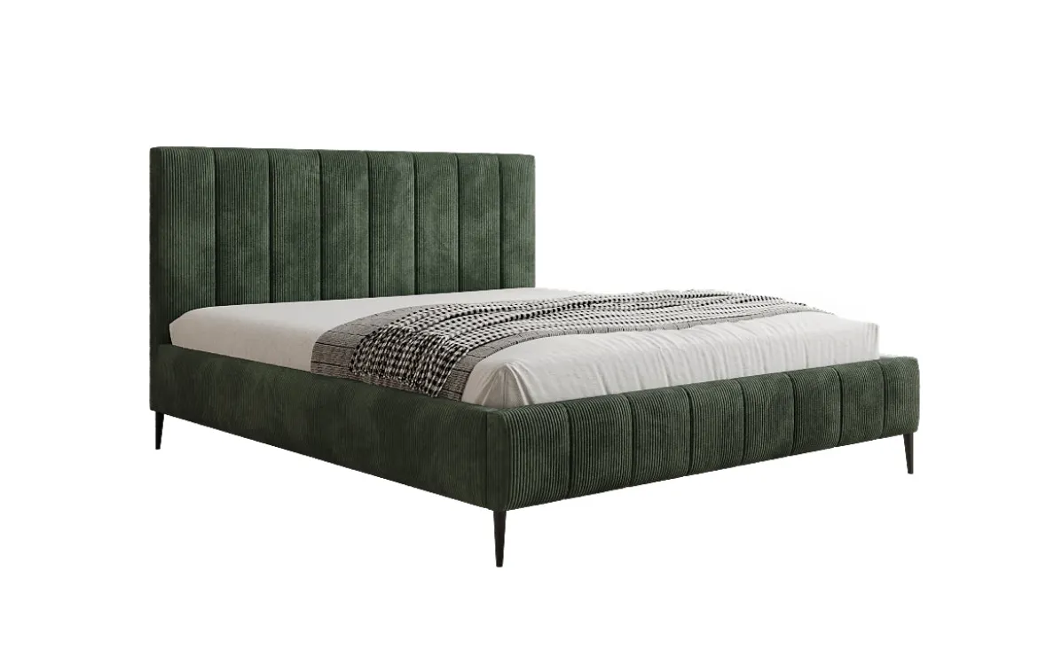 Designer Polsterbett Astrid in Cord mit Stauraum