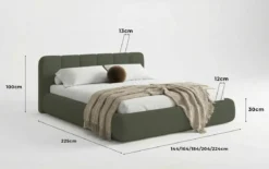 Designer Polsterbett Avelo in Bouclé mit Stauraum