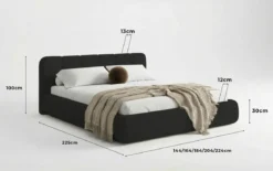 Designer Polsterbett Avelo in Bouclé mit Stauraum
