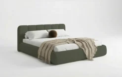 Designer Polsterbett Avelo in Bouclé mit Stauraum