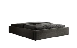 Designer Polsterbett Base mit Stauraum ohne Headboard in Strukturstoff