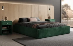Designer Polsterbett Base mit Stauraum ohne Headboard in Cord