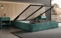 Designer Polsterbett Base mit Stauraum ohne Headboard in Cord
