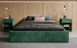 Designer Polsterbett Base mit Stauraum ohne Headboard in Cord