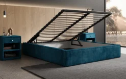 Designer Polsterbett Base mit Stauraum ohne Headboard in Cord