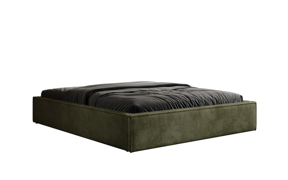 Designer Polsterbett Base mit Stauraum ohne Headboard in Cord