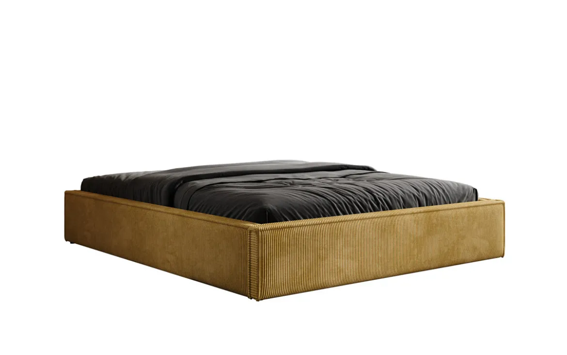 Designer Polsterbett Base mit Stauraum ohne Headboard in Cord
