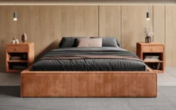 Designer Polsterbett Base mit Stauraum ohne Headboard in Cord