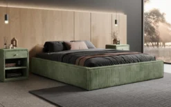 Designer Polsterbett Base mit Stauraum ohne Headboard in Cord