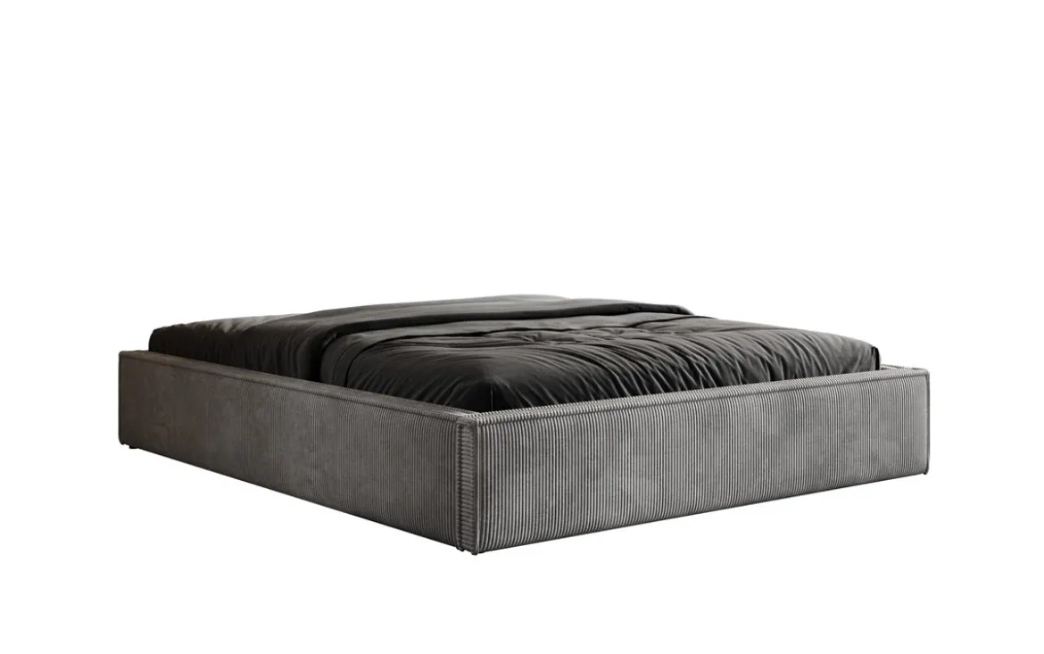 Designer Polsterbett Base mit Stauraum ohne Headboard in Cord