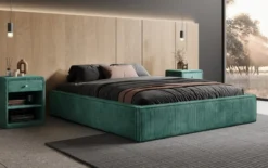 Designer Polsterbett Base mit Stauraum ohne Headboard in Cord