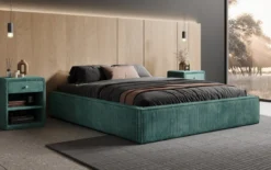 Designer Polsterbett Base mit Stauraum ohne Headboard in Cord