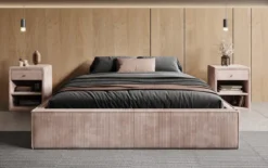 Designer Polsterbett Base mit Stauraum ohne Headboard in Cord