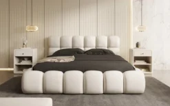 Designer Polsterbett Boston Stoff mit Stauraum